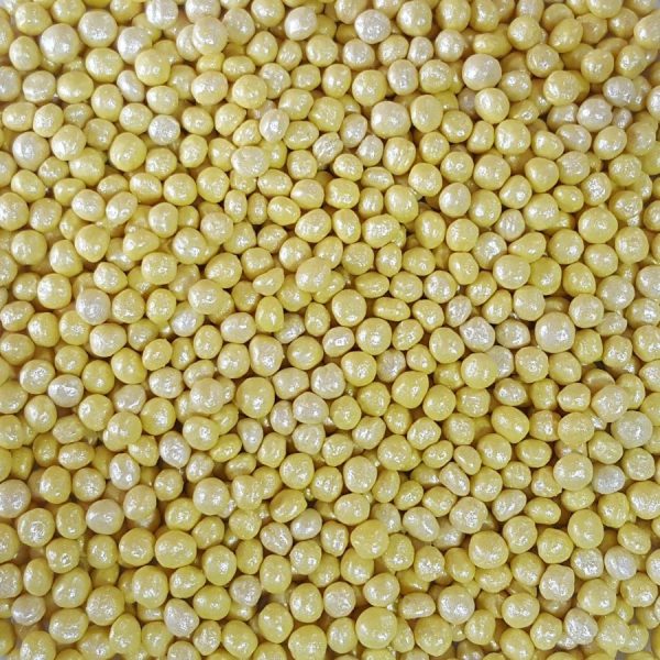 Посипка для морозива рисова перламутрова кругла d=2 мм Жовта 500 г
